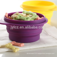 silicone foldable pet food bowl for outdoor use